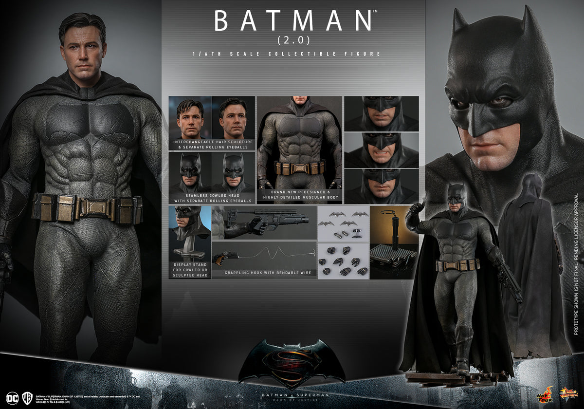 HT Batman v Superman: Dawn of Justice 1/6th scale Batman (2.0) Collectible Figure MMS731