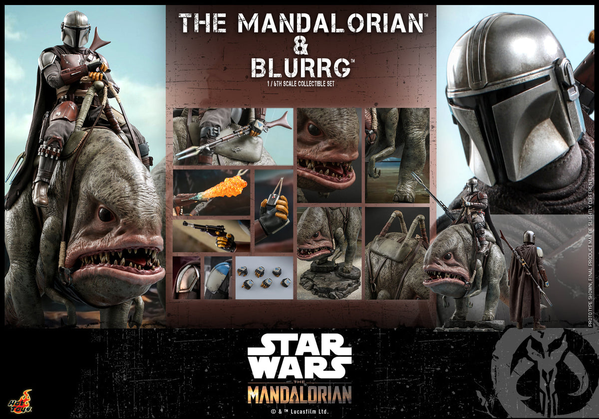HT Star Wars The Mandalorian 1/6th Mandalorian and Blurrg Collectible Set TMS046